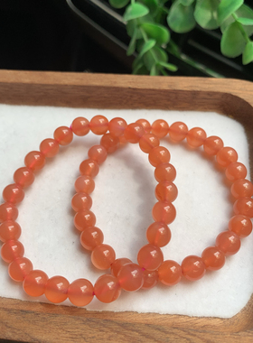 天然南红玛瑙手串7mm圆珠手链凉山冰飘手串本命年女礼物