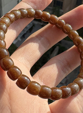 精品天然和田玉且末糖料直切老型珠苹果珠手串手链男女款
