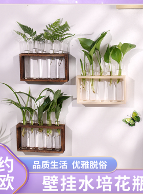 简约玻璃试管壁挂花瓶