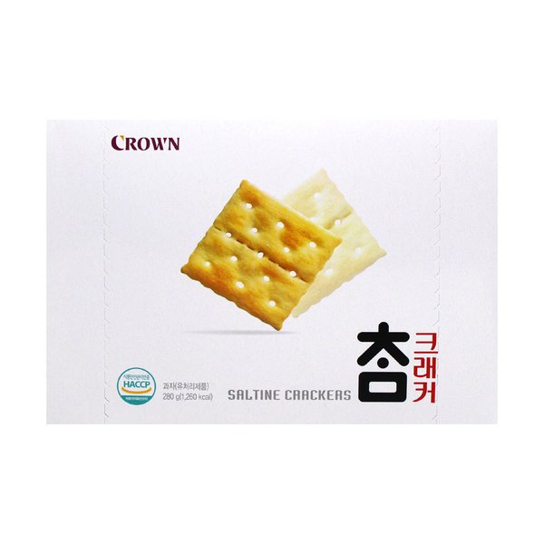 韩国进口克丽安CROWN太口苏打饼干零食原味梳打薄脆280g - 图2