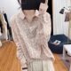 Yuanbao collar ຝ້າຍບໍລິສຸດຂະຫນາດນ້ອຍ floral ເສື້ອແຂນຍາວຂອງແມ່ຍິງເກົາຫຼີວ່າງອາຍຸການຫຼຸດຜ່ອນການເທິງ retro slimming bottoming ເສື້ອພາກຮຽນ spring