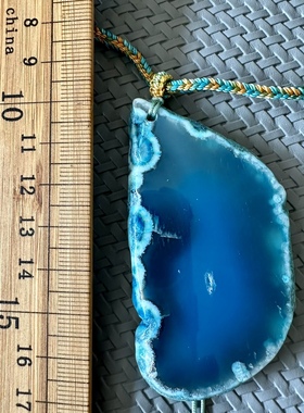 缘绘凤仪 千里江山 手工文艺风中国风编绳项链 冰蓝玛瑙比较大