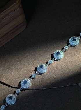 缘绘凤仪 天然蓝宝石手链925银