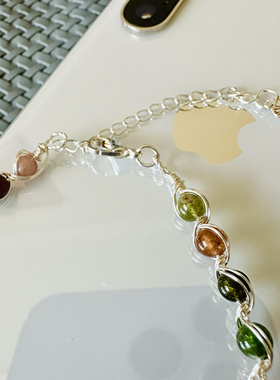 缘绘凤仪 轻奢彩色碧玺水晶手链女ins风气质小众精致国风闺蜜手饰