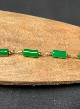 缘绘凤仪 手工14k包金干青手链 情侣