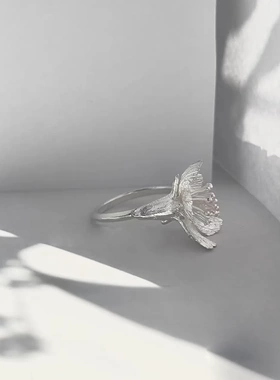 缘绘凤仪  日系浪漫唯美樱花纯白立体设计花朵百搭可调节指环女