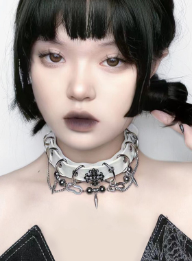 Brokenbone原创朋克重工PU项圈