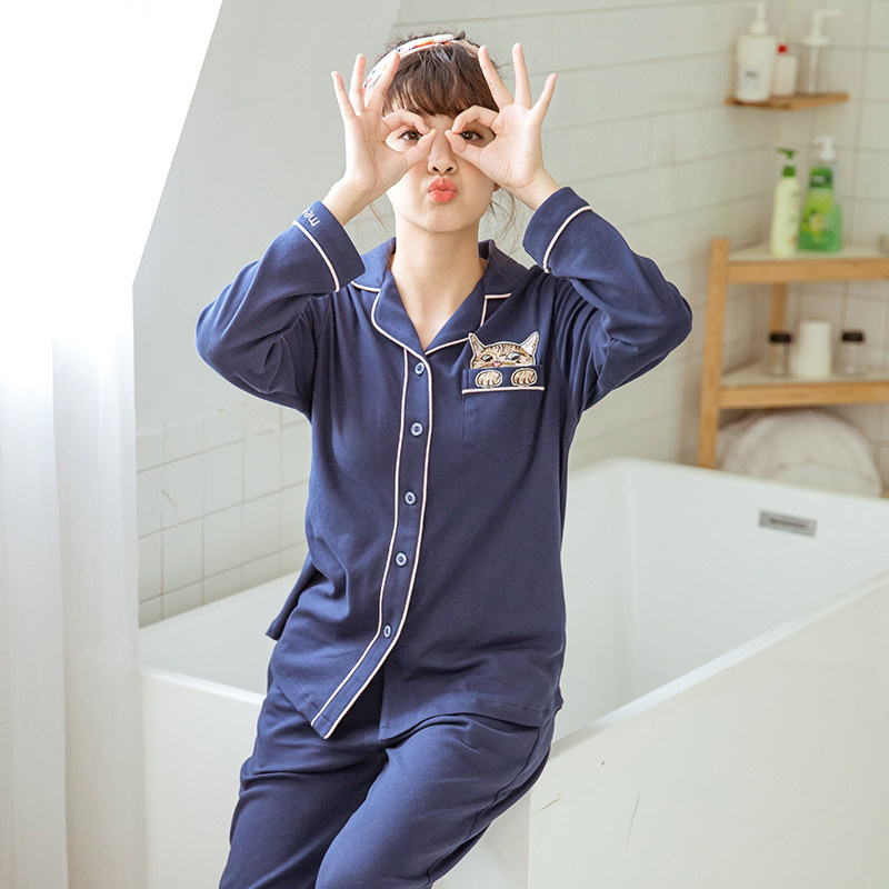 芬腾2020春秋新款纯棉可爱甜美睡衣 芬腾广东睡衣/家居服套装