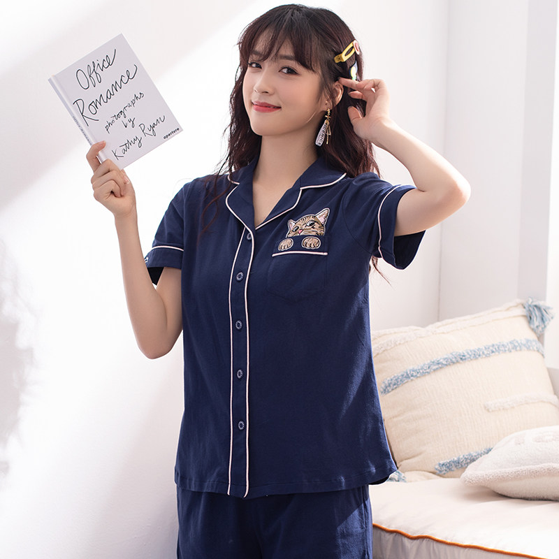 芬腾纯棉短袖女士两件套装卡通睡衣 芬腾广东睡衣/家居服套装