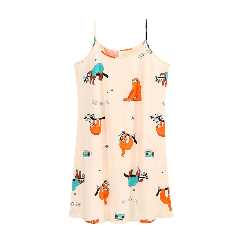 芬腾吊带睡裙夏纯棉韩版清新短裙 芬腾广东睡裙