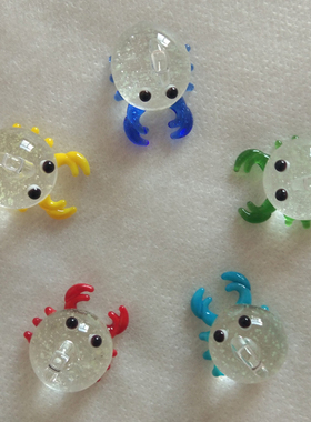 多个海洋馆小螃蟹造景玻璃工艺品