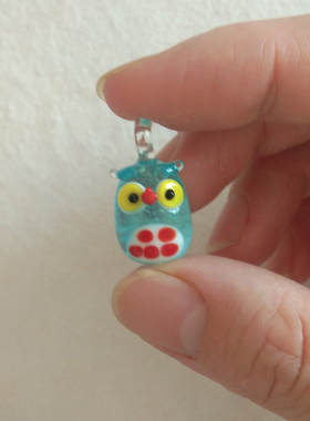 猫头鹰手作造景可爱风夜光玻璃