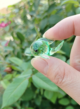 创意手工琉璃玻璃海豚摆件 海洋生物小动物DIY微景观装饰造景摆设