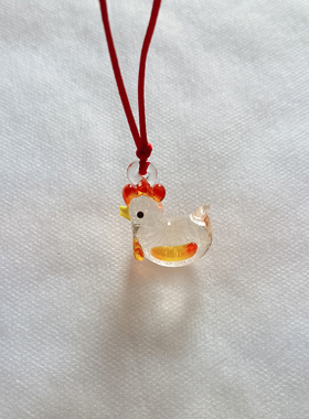 创意手工细作玻璃小鸡挂件  创意礼物可爱个性小鸡造型摆件