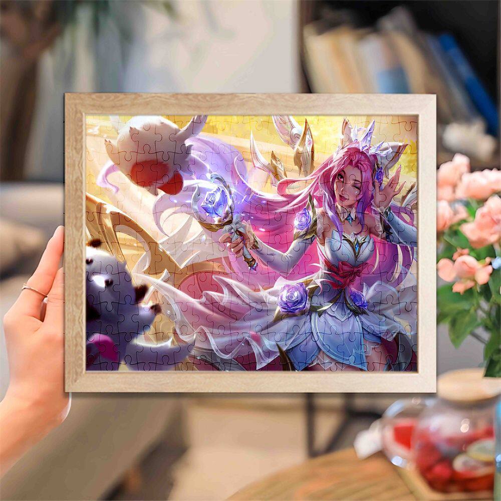 英雄联盟手游英雄联盟手游拼图带相框diy来图定制卡通动漫益智解压送生日礼物