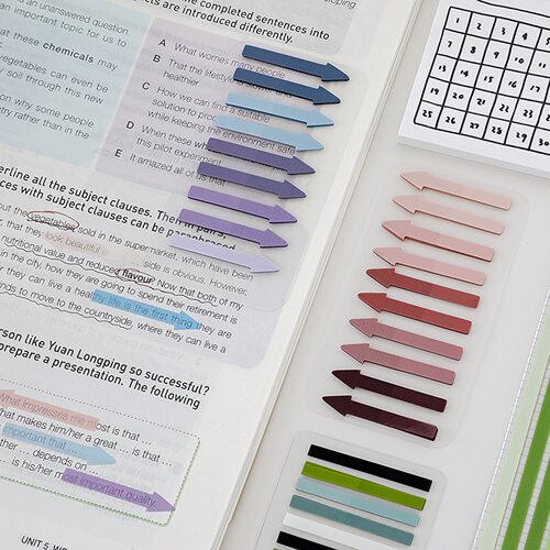 极细便签渐变彩色索引贴重点阅读标记便利贴读书笔记标签记号贴纸 - 图3