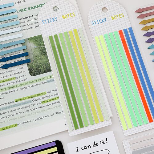 极细便签渐变彩色索引贴重点阅读标记便利贴读书笔记标签记号贴纸 - 图2