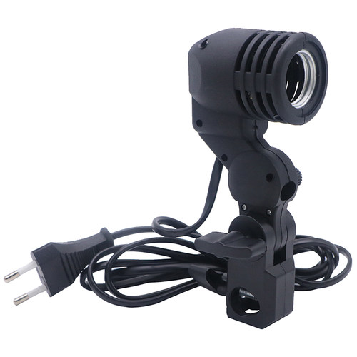 E27万向灯头 摄影补光灯座 E27单灯头灯座螺口伞灯座摄影灯泡配件 - 图0