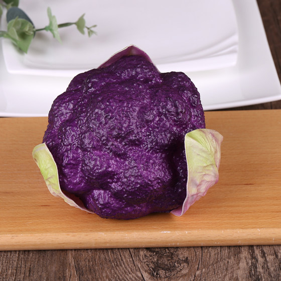 PU simulation cauliflower model vegetable purple broccoli props