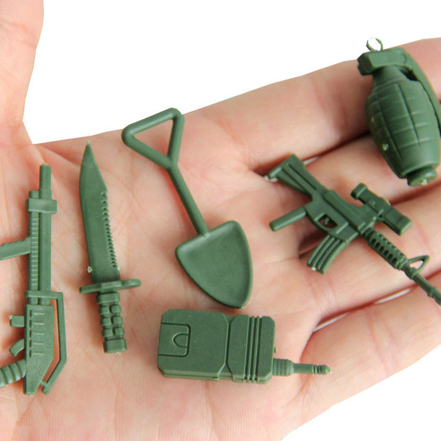 Military soldiers building equipment weapon model