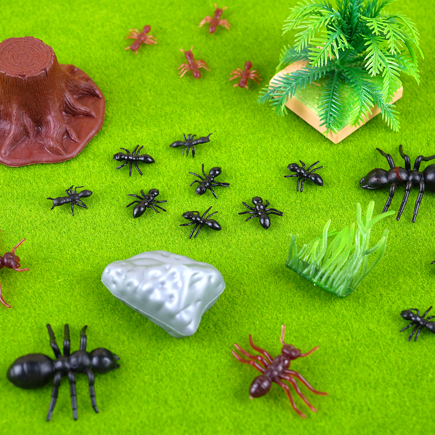 仿真大小蚂蚁模型塑胶迷你动物场景玩具昆虫多足大头蚂蚁影视道具 - 图1