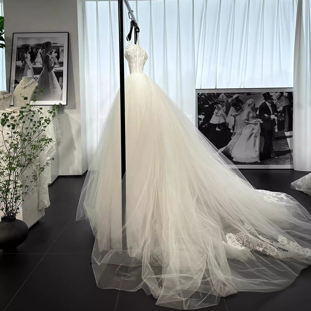 法式蕾丝公主抹胸婚纱显瘦蓬蓬裙超仙新娘结婚拖尾梦幻森系网红款,淘宝优惠券,粉丝福利购,淘宝优惠卷