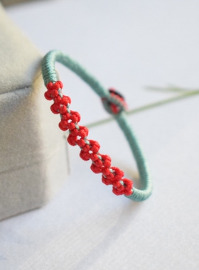 【桃花浅】花朵手绳手工diy材料