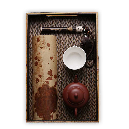 茶盘古文盘茶器紫砂盘香具文玩老珠子收纳清供茶道配件山山竹木 - 图3