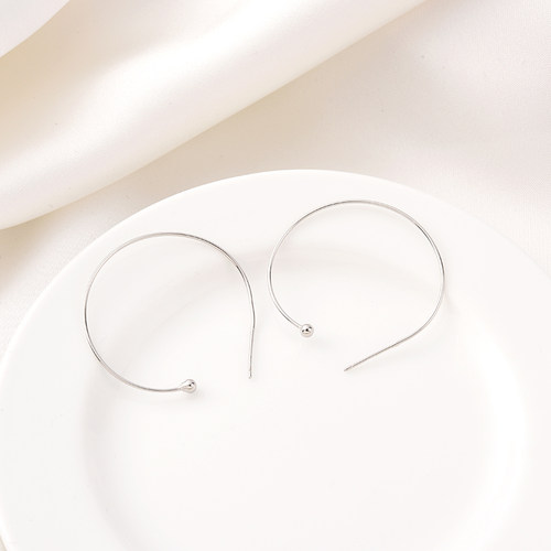 14K包金保色超细可串珠C形耳圈手工diy耳饰白金色耳挂耳环材料 - 图2