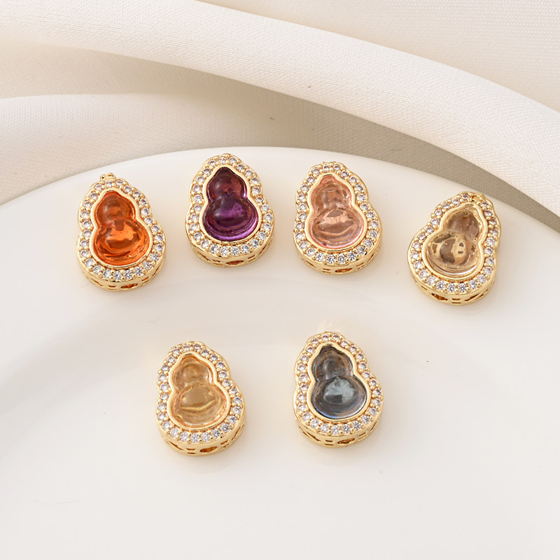 14K包金高保微镶锆石国风葫芦魔盒隔珠手工diy手链手串四通转运珠,淘宝优惠券,粉丝福利购,淘宝优惠卷