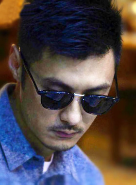 余文乐同款太阳镜男潮偏光墨镜女复古板材中金眼镜防紫外线防辐射