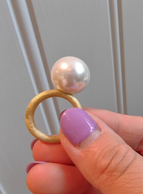 媲美澳白！澳洲深海强光贝壳大珍珠复古奢华巴洛克风戒指礼物婚礼