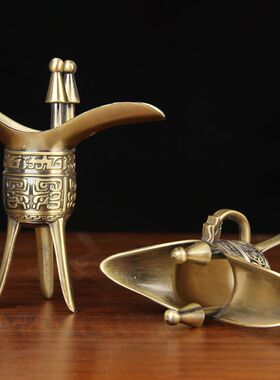 仿青铜器爵杯酒尊古代酒杯仿古创意礼品乾隆杯家居古董摆件