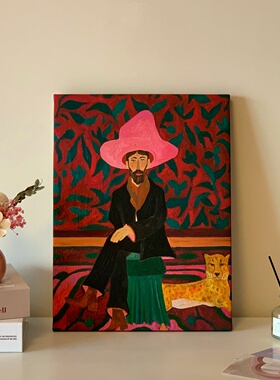 小众艺术感时尚人物装饰画少女心客厅沙发背景墙挂画复古桌面摆件