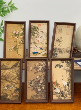 新中式古风国画山水画相框摆台
