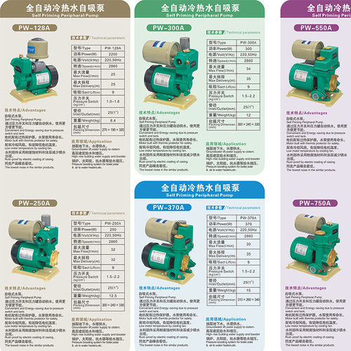 125W 250W伟乐家用微电脑智能冷热水全自动自吸增压250A水泵 - 图1