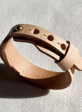 手工复古真皮可调节手环植鞣革牛皮养牛创意礼物手环手链钥匙扣