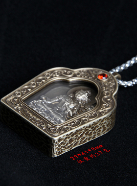 三味佛缘纯铜精雕刻挂坠嘎乌盒