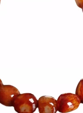 新疆籽料枣红皮原石和田玉手串