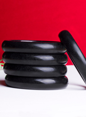 和田玉细料手镯黑羊脂玉