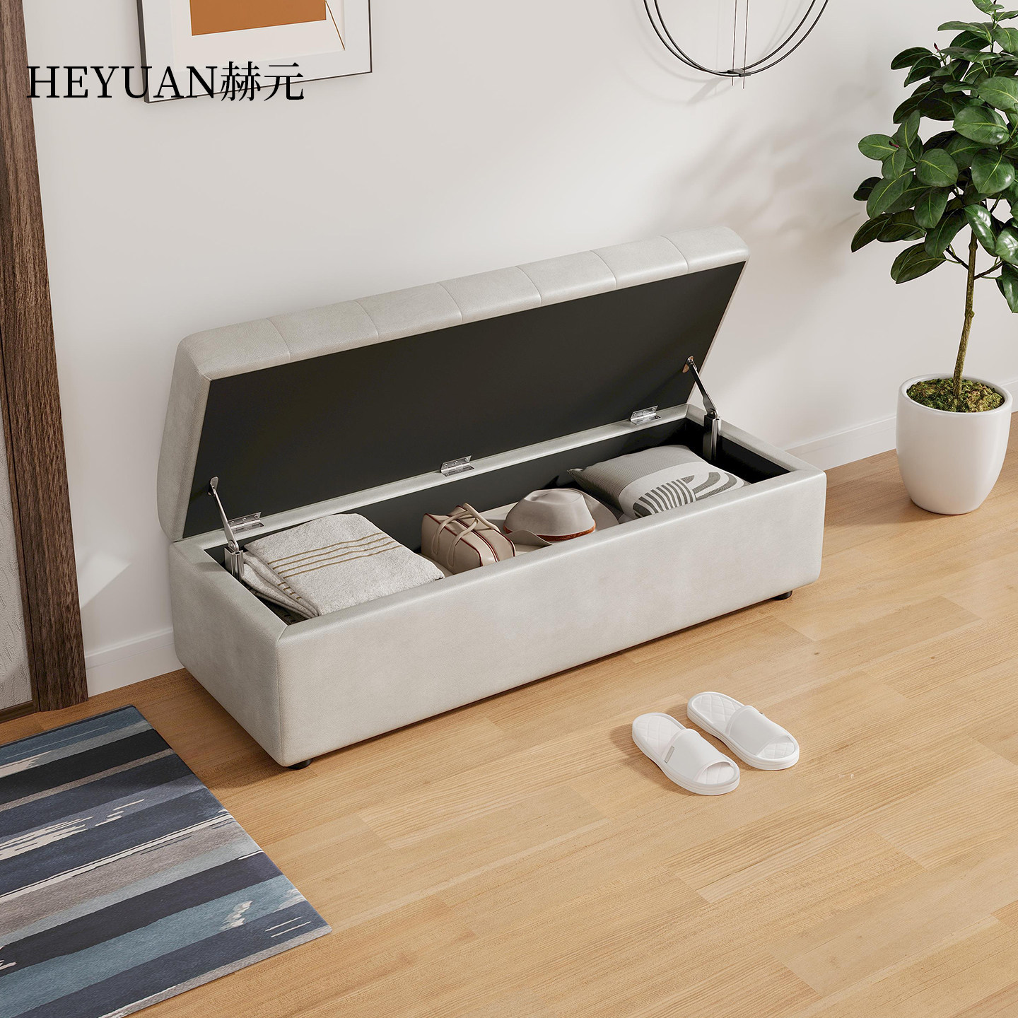 入户真皮收纳凳长款大容量家用储物凳沙发脚踏床尾店铺休息长凳子,淘宝优惠券,粉丝福利购,淘宝优惠卷