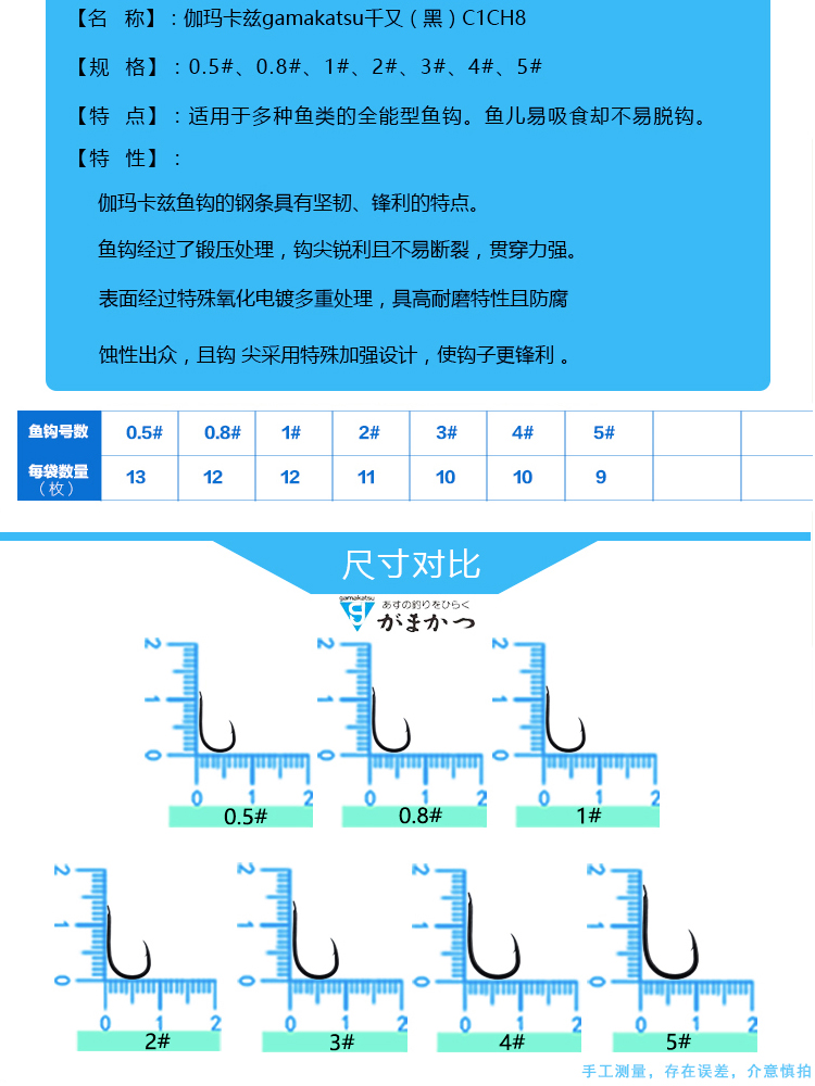 伽玛卡兹千又金C1CH0有带倒刺钓千又黑白C1CH2进口马C1CH8千又赤 - 图0