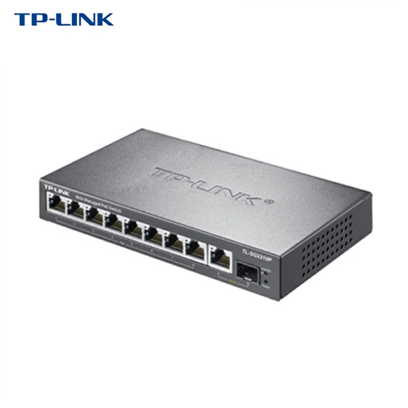 TP-LINK8口全千兆48V标准PoE供电WEB网管交换机SFP光口 企业安防监控网络无线AP摄像头供电器 TL-SG2210P - 图1