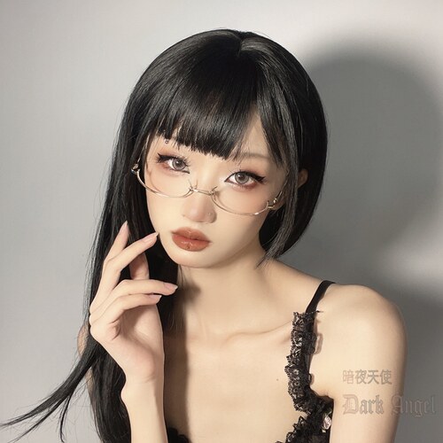 下半框眼镜框架网红纯欲日系cos二次元女无镜片上半截下装饰眼睛 - 图1