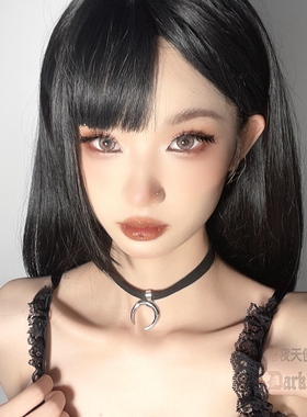jk暗黑朋克风欧美短款月亮吊坠