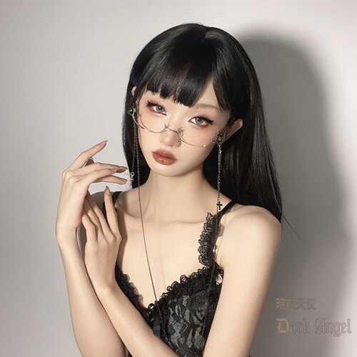 下半框眼镜框架网红纯欲日系cos二次元女无镜片上半截下装饰眼睛 - 图2