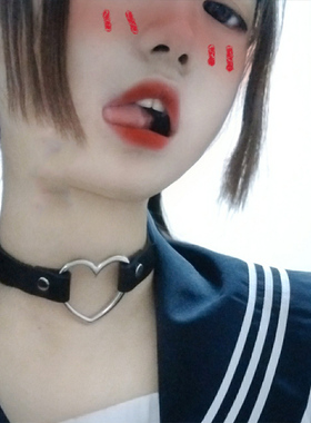 choker黑色暗黑系朋克风皮质手环