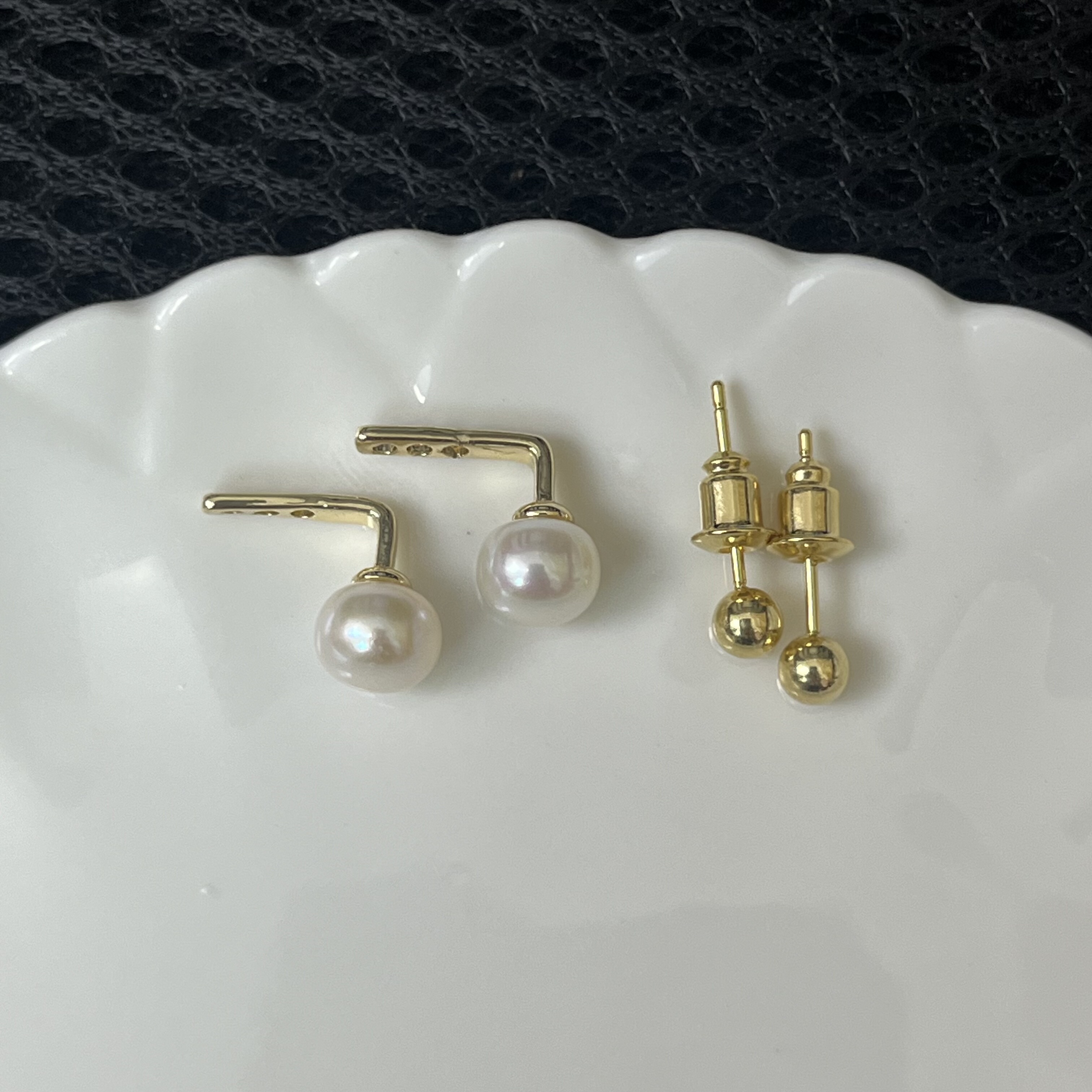 天然淡水珍珠豆豆耳钉925银针包金一款两戴简约气质高级耳饰耳环,淘宝优惠券,粉丝福利购,淘宝优惠卷