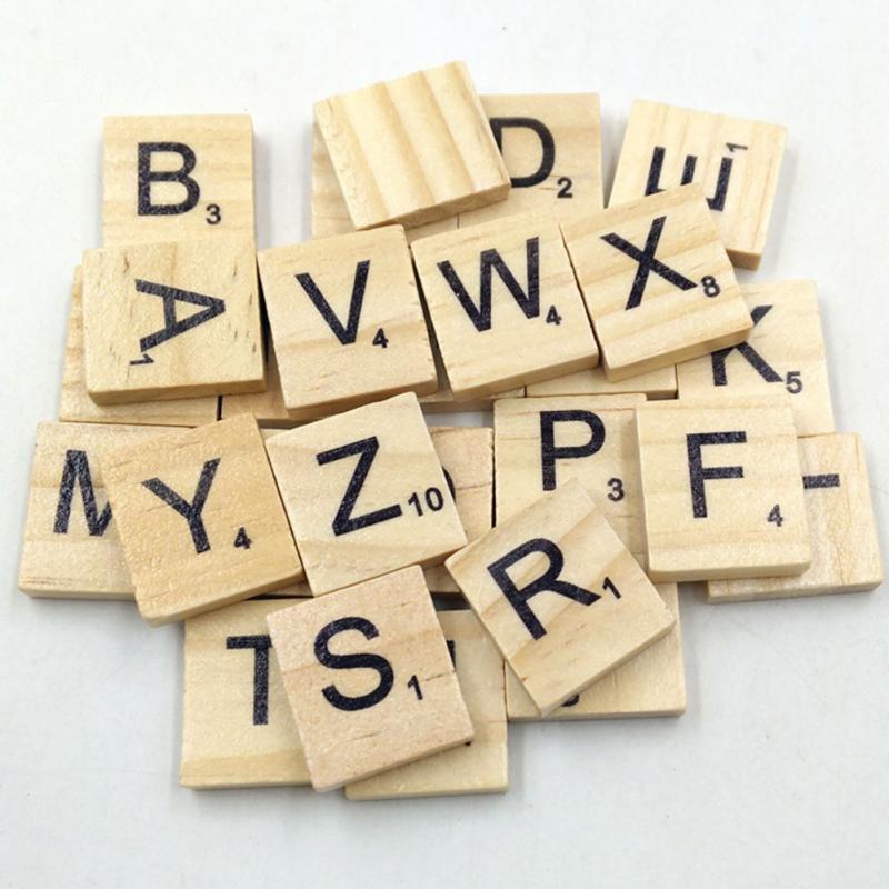 100个/包26个英文字母木方块儿童早教拼图游戏字母木片大小写识图