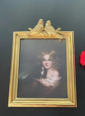 复古摆件巴洛克欧式相框古典10寸小油画摆画钢琴摆件美式轻奢家居